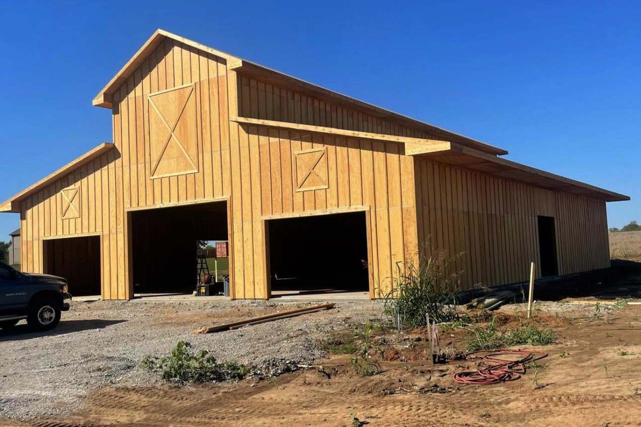 M&K Construction pole barn project in the KC metro
